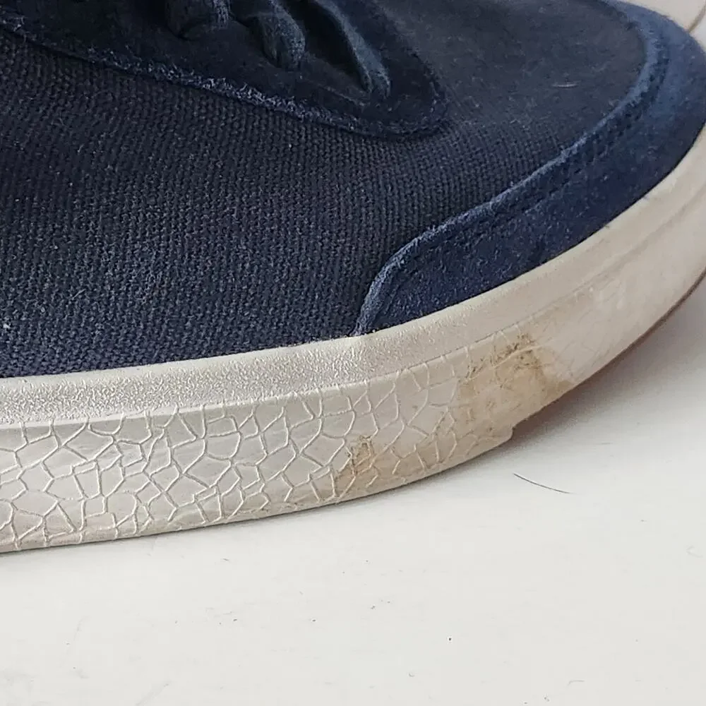 Kizik Prague Hands Free Sneakers Navy Blue Canvas Slip On Shoes SZ M8.5W W10W